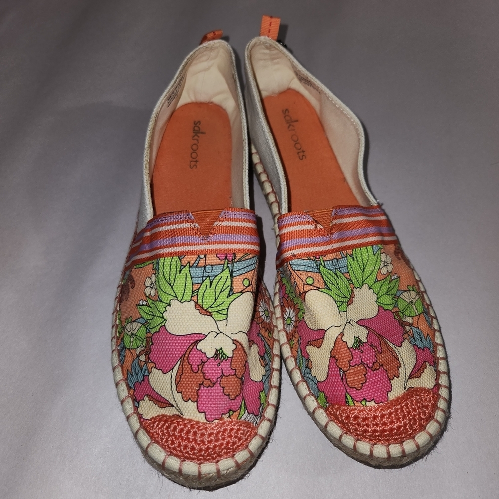 Sakroots Shoes Ella Color Block Espadrille Slip-On Flats